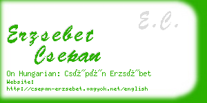 erzsebet csepan business card